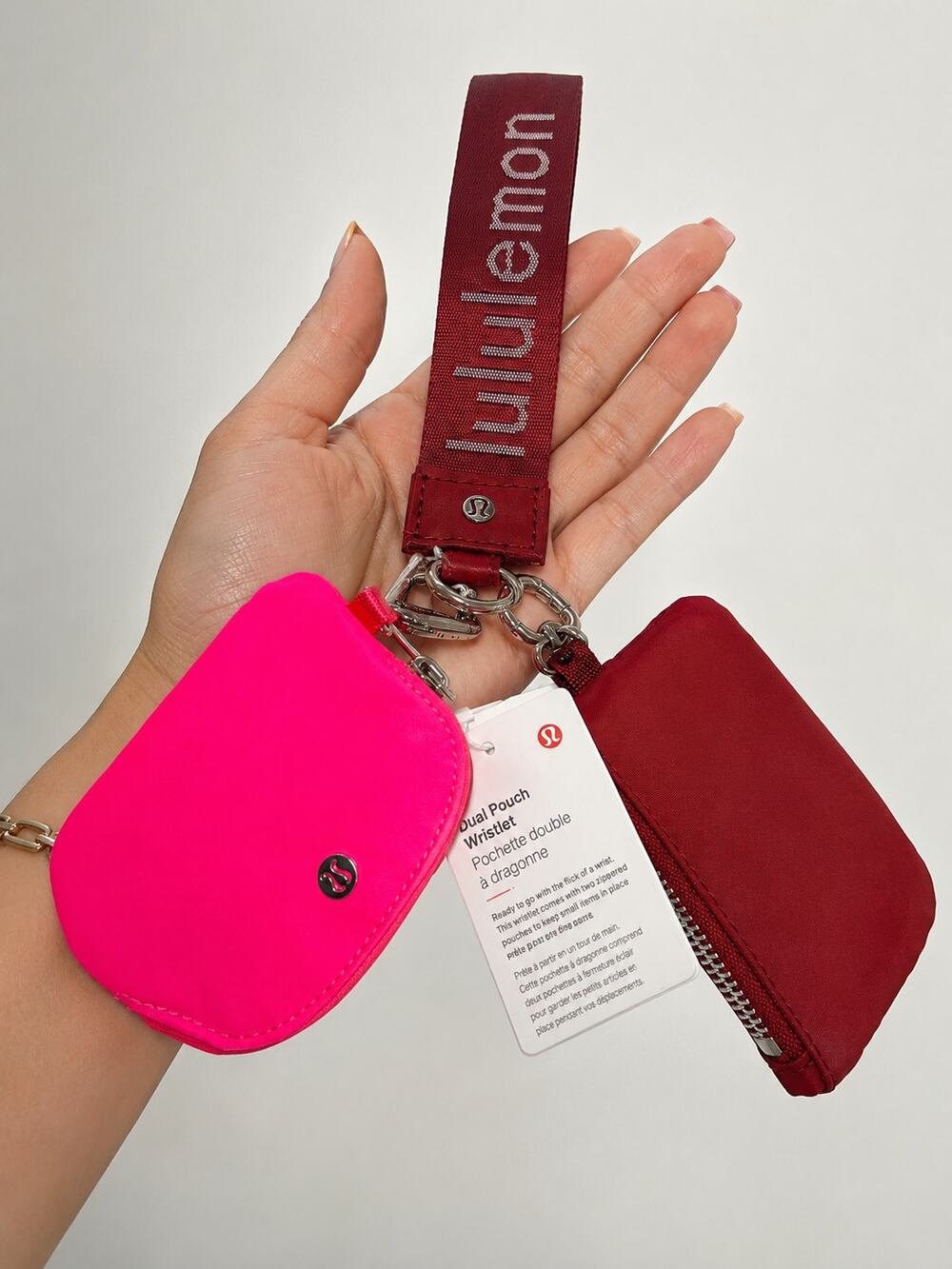 Dual Mini Zip Pouch Keychain Wallet | Compact Coin Purse & Card Holder